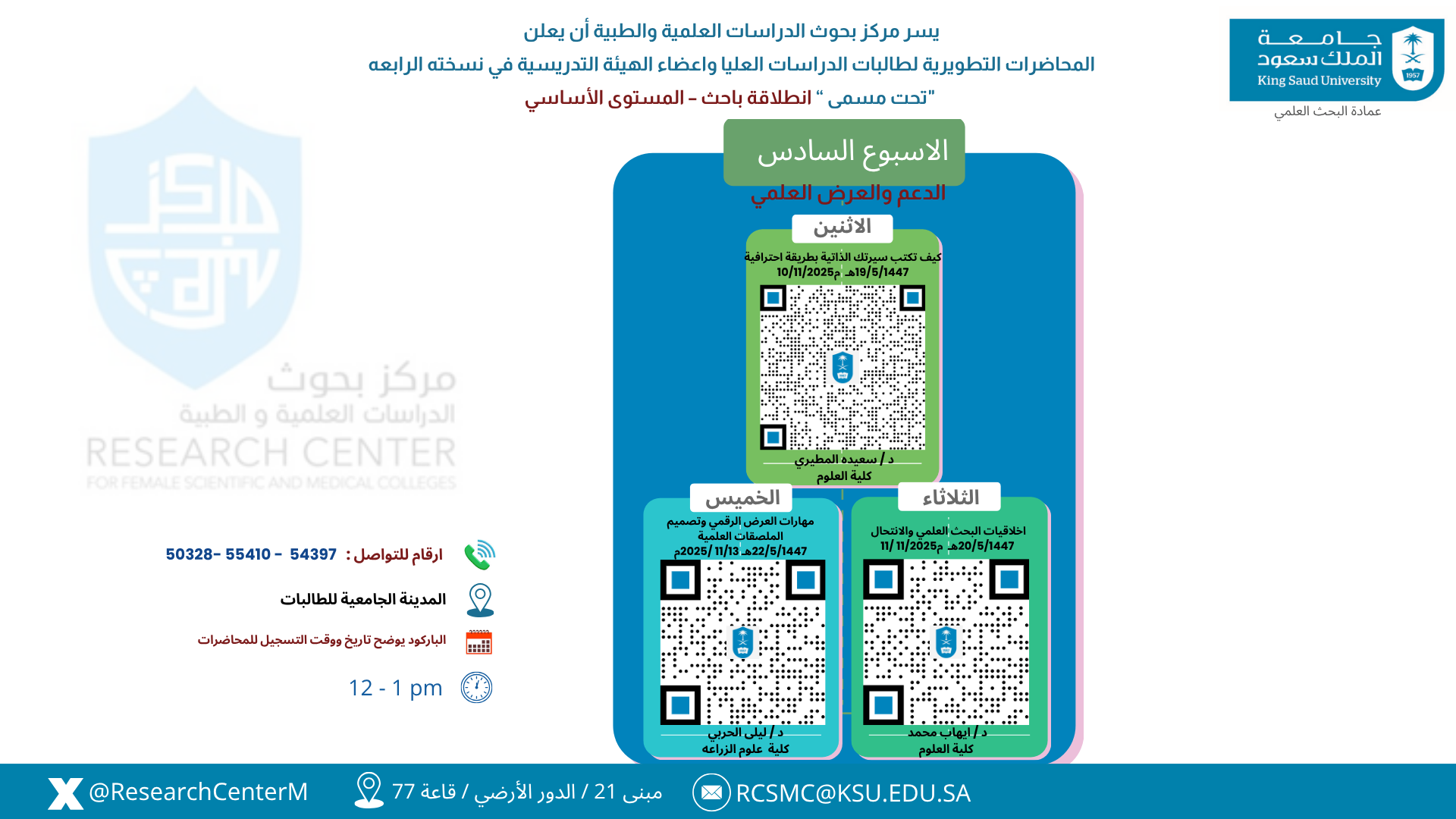  المحاضرات التطويريه للباحثين ( انطلاقة باحث ) الاسبوع السادس